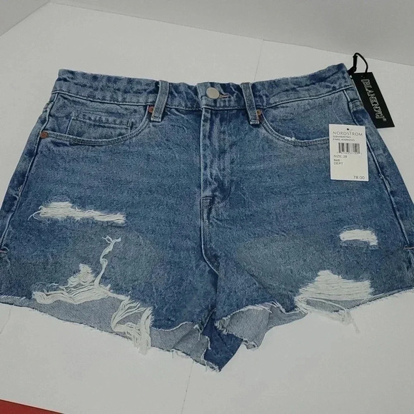 Blank NYC "The Barrow" Distressed Vintage High Rise Denim Shorts NWT Size 28 - Picture 1 of 12